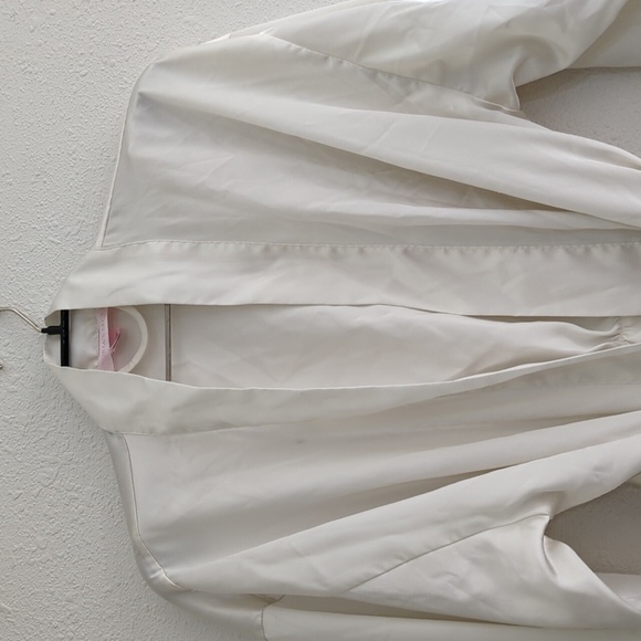 Victoria's Secret Off White Ivory Vintage Robe One Size Pockets Waist Tie Y2K - Picture 5 of 10